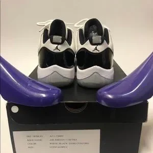 Nike Air Jordan Concord 11 Nike Low Top Black White Sample Sneaker W Orig box Nike Air Jordan 11 Low Golf White Volt Concord Black AQ0963  main image 2